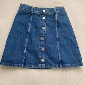 Denim button down skirt